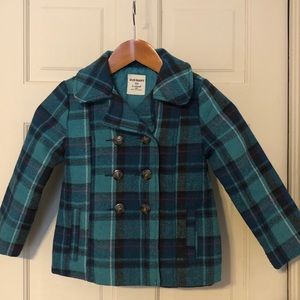 Old Navy Girls Plaid Peacoat